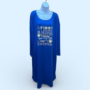 Women's Sleep Shirt "First I Drink the Coffee Then Do the Things" - NEW